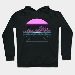 Outran Synthwave Sunset Vaporwave Grid Aesthetic Gift Hoodie